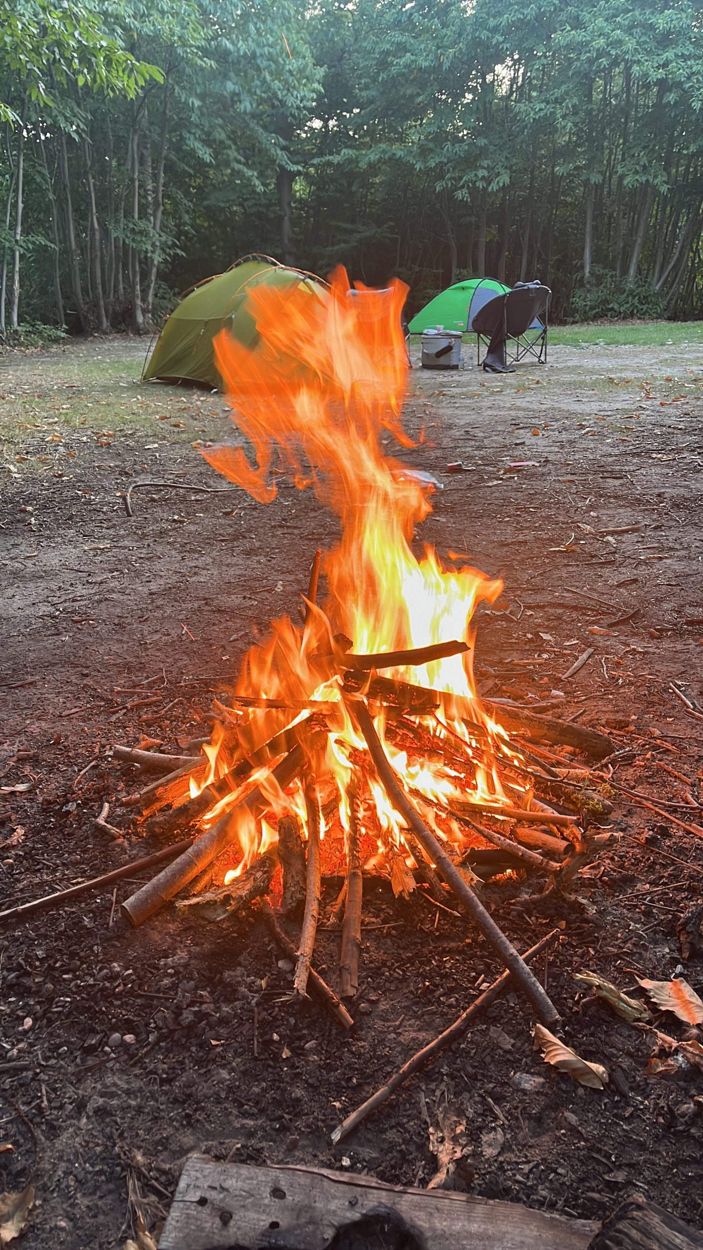Camp fire on Duke of Edinburgh's Award expedition