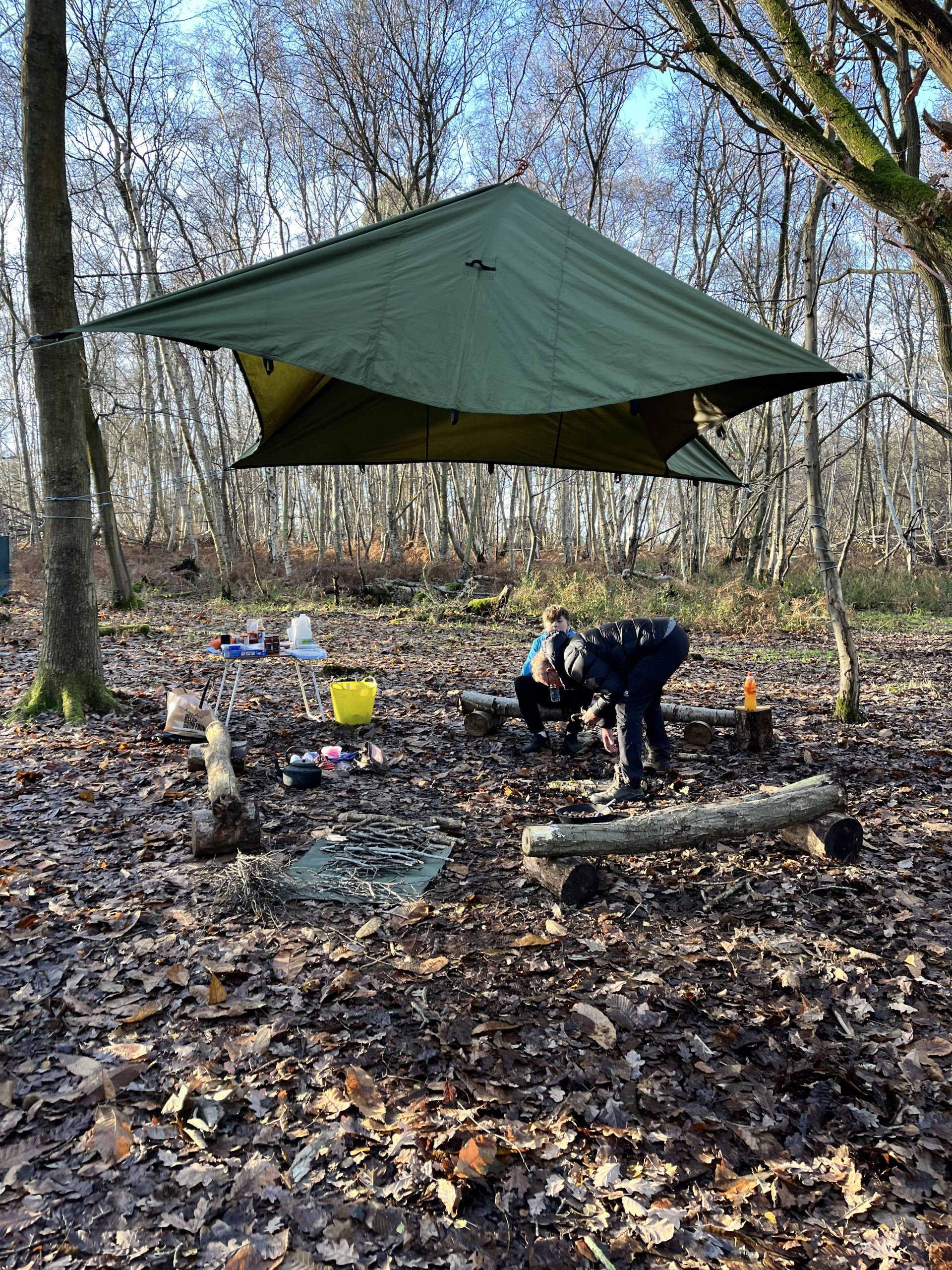 Main tarp set-up at camp